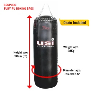 Fury PU Punching/Boxing Bags (Filled) - 626PU - 90cm/3' - 28 kg