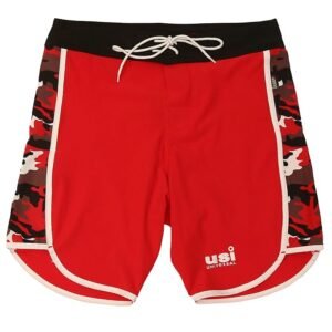 USI Universal Camo Physique Board Shorts - 411PC - Red, Large